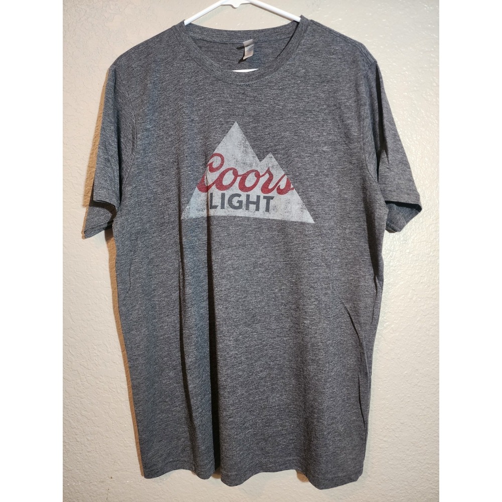 Coors Light Men's T-shirt, Size L, Gray, Short Sleeve Graphic Print, Beer Shirt